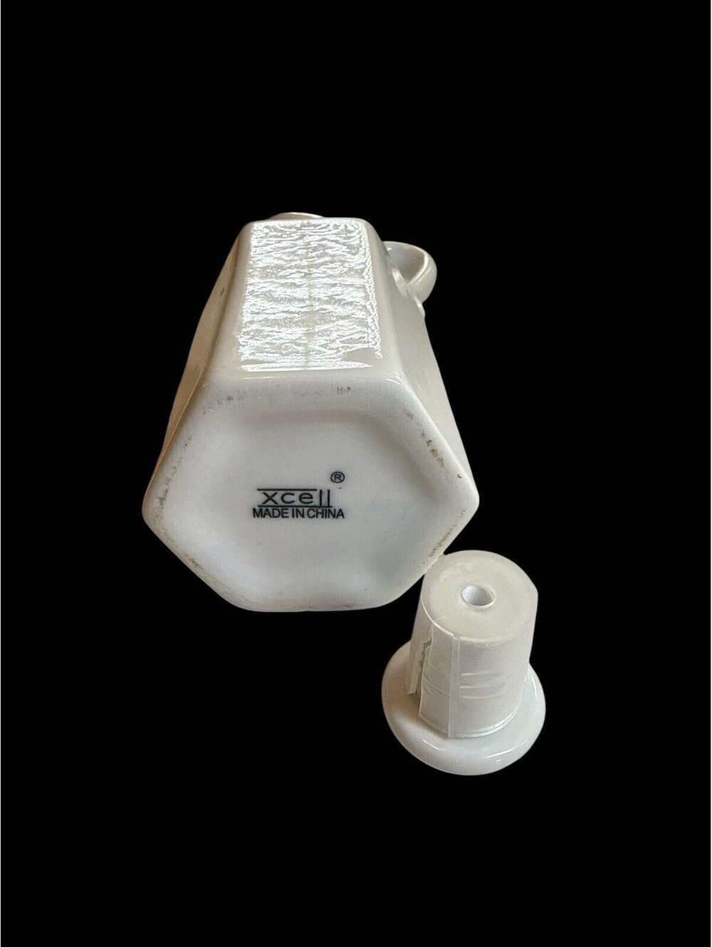 Xcell Cruet Bottle White Serving Ware Server with Stopper Vintage 5.5"H - Picture 4 of 5
